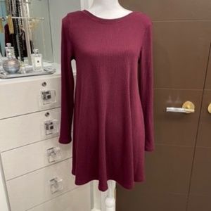Ribbed Long Sleeve Cotton Dress